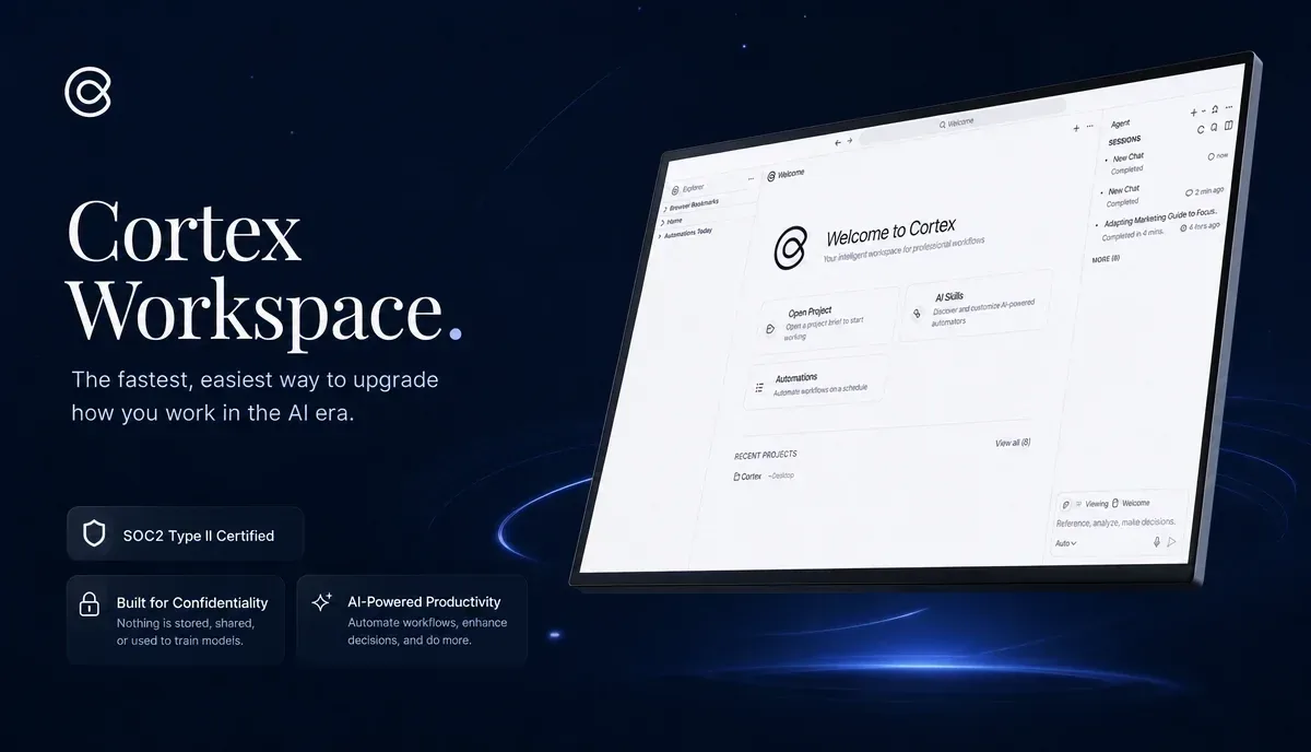 Cortex Workspace floating monitor layout for wealth management reconciliation workflows