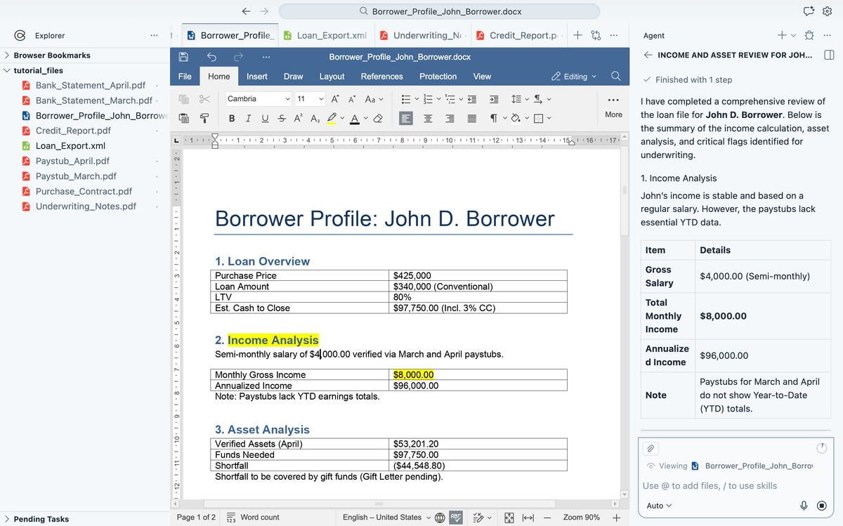 Process the entire loan file